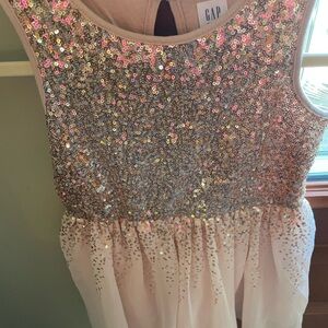 GAP Kids Pink and Silver Sequin Dress SizeS